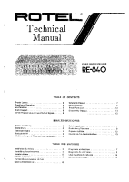 Rotel RE-840 - Technical manual